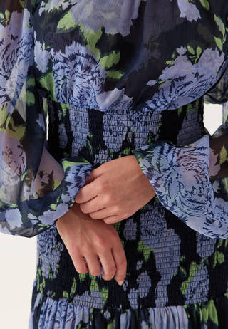 Smock Off Shoulder Maxi Dress