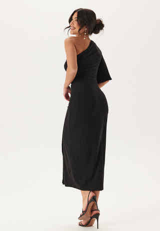 Soft Ruched One Shoulder Midi Dress