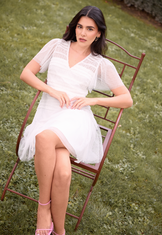 Sonia Mesh Frill Dress