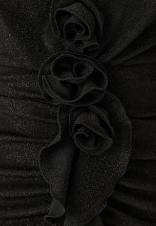 Sparkling Low V-neck  Slit Gown