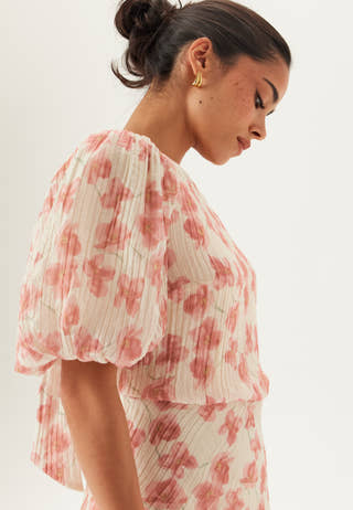 Structured Puff Sleeve Ankle Dress