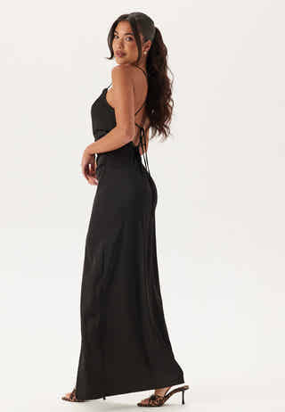 Tie Back Satin Gown