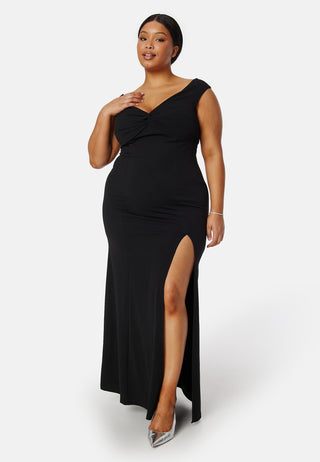 Twist Off Shoulder Gown