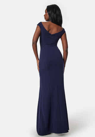 Twist Off Shoulder Gown
