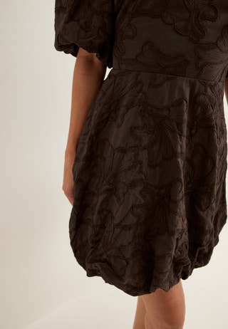 V-neck Bubble Hem Short Dress