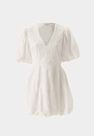 V-neck Bubble Hem Short Dress