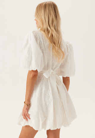 V-neck Bubble Hem Short Dress