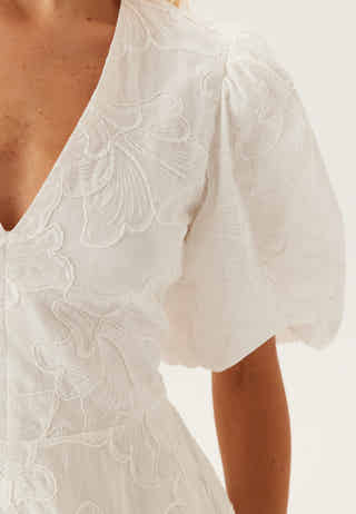 V-neck Bubble Hem Short Dress