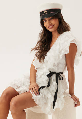 V-neck Frill Floral Dress