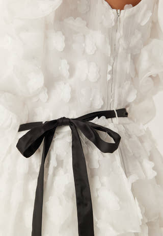 V-neck Frill Floral Dress