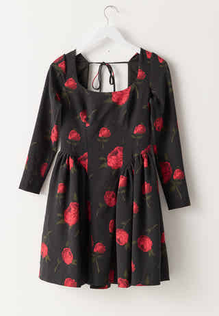 Volume Skirt Long Sleeve Mini Dress