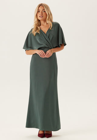 Wrap Satin Ankle Dress