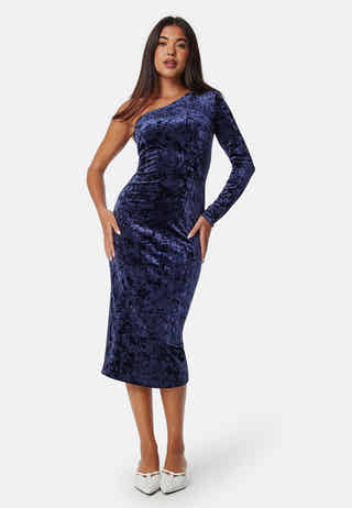 One Shoulder Velvet Dress