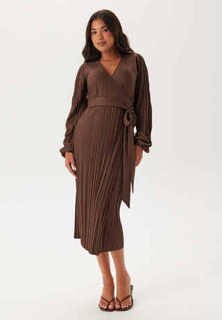 Pleated Wrap Dress