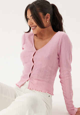 Pointelle Cardigan Top