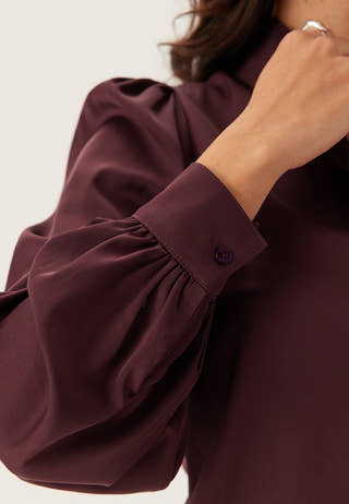 Puff Sleeve Satin Shirt