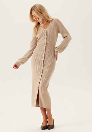 Rib Knitted Cardigan Dress