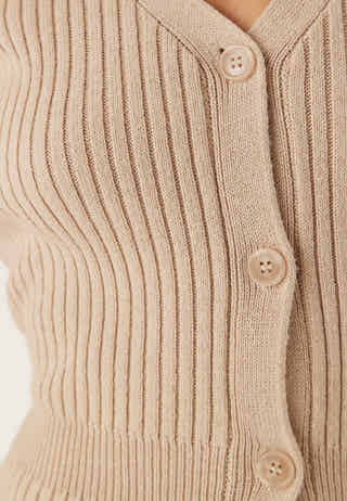 Rib Knitted Cardigan Dress
