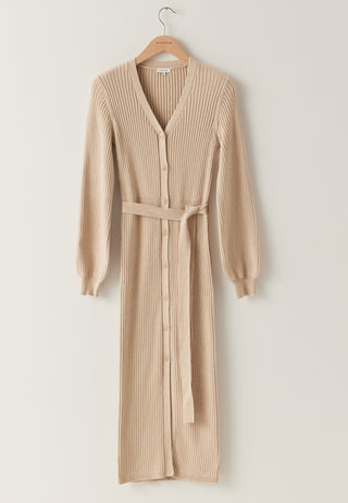 Rib Knitted Cardigan Dress