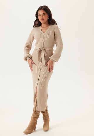 Rib Knitted Cardigan Dress