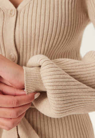 Rib Knitted Cardigan Dress