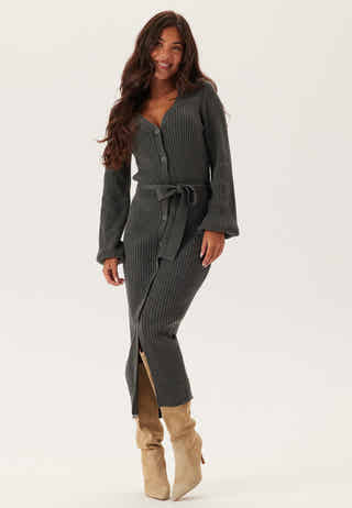Rib Knitted Cardigan Dress