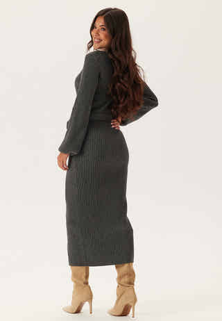 Rib Knitted Cardigan Dress