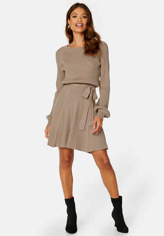 Rib Knitted Skater Dress