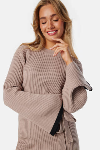 Round Neck Rib Knitted Maxi Dress