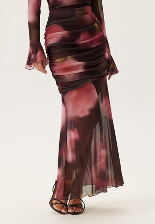 Ruched Mesh Dress