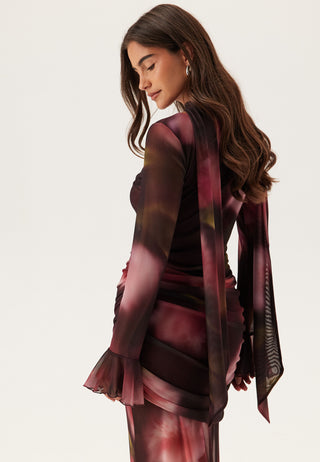 Ruched Mesh Dress