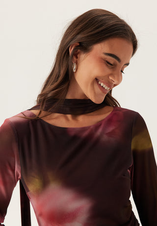 Ruched Mesh Dress