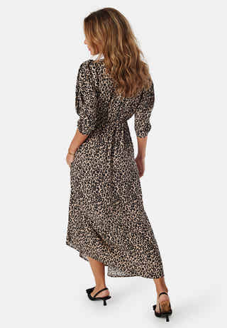 Ruched Sleeve Midi Dress