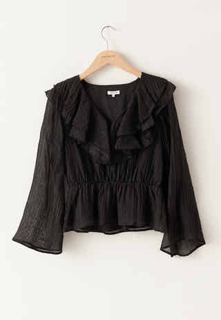 Ruffle Wide Sleeve Blouse
