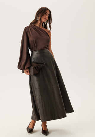 Satin One Shoulder Blouse