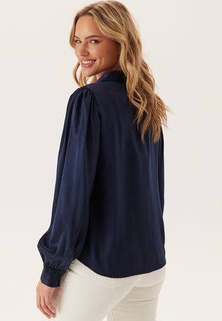 Satin Puff Sleeve Shirt