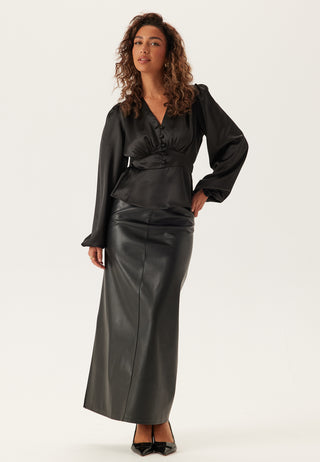 Satin V-neck Blouse