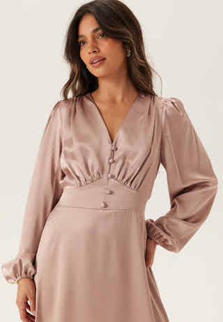 Satin V-neck Maxi Dress