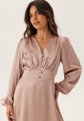 Satin V-neck Maxi Dress