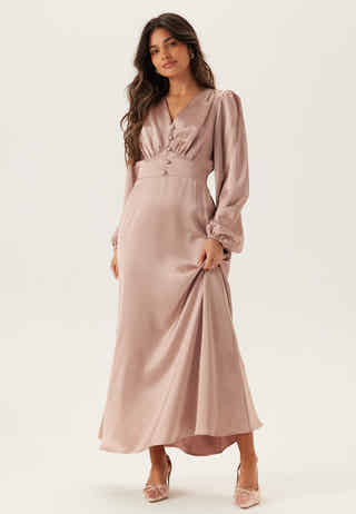 Satin V-neck Maxi Dress