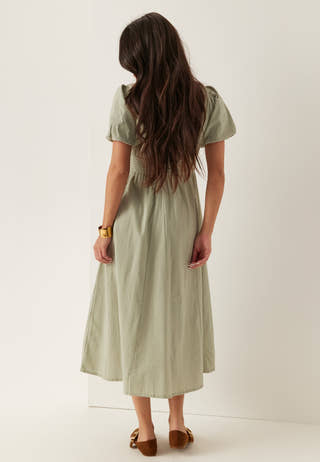 Seersucker Midi Dress