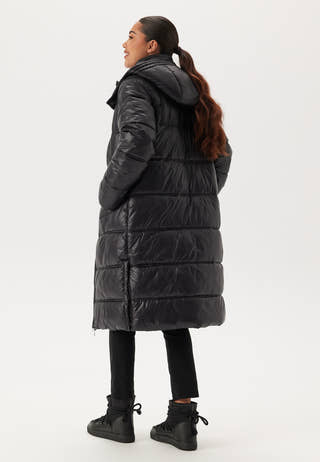 Semi Shiny Long Padded Jacket