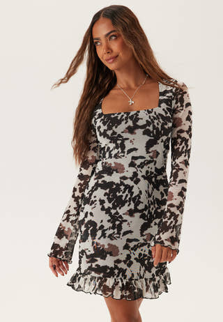 Short Mesh Frill Dress