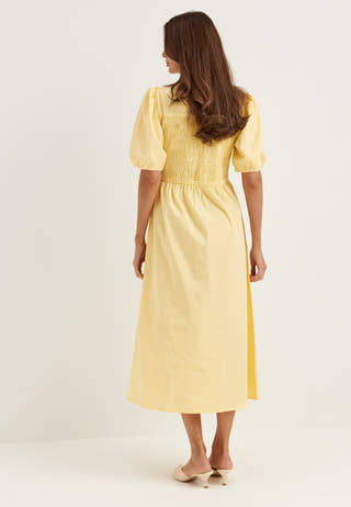 Smock Short Sleeve Cotton Dress