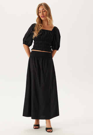 Smock Waist Maxi Skirt