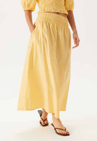 Smock Waist Maxi Skirt