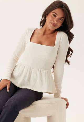 Square Neck Peplum Top