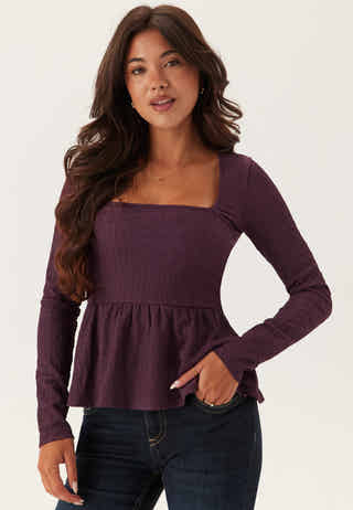 Square Neck Peplum Top