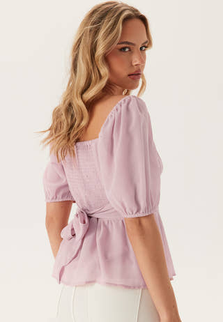 Square Neck S/S Georgette Blouse