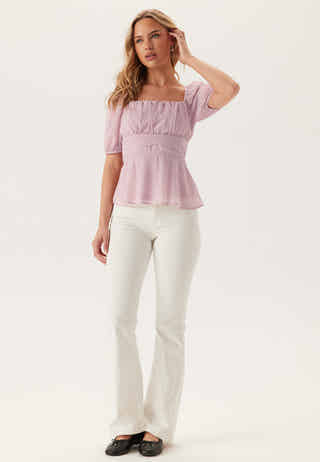 Square Neck S/S Georgette Blouse